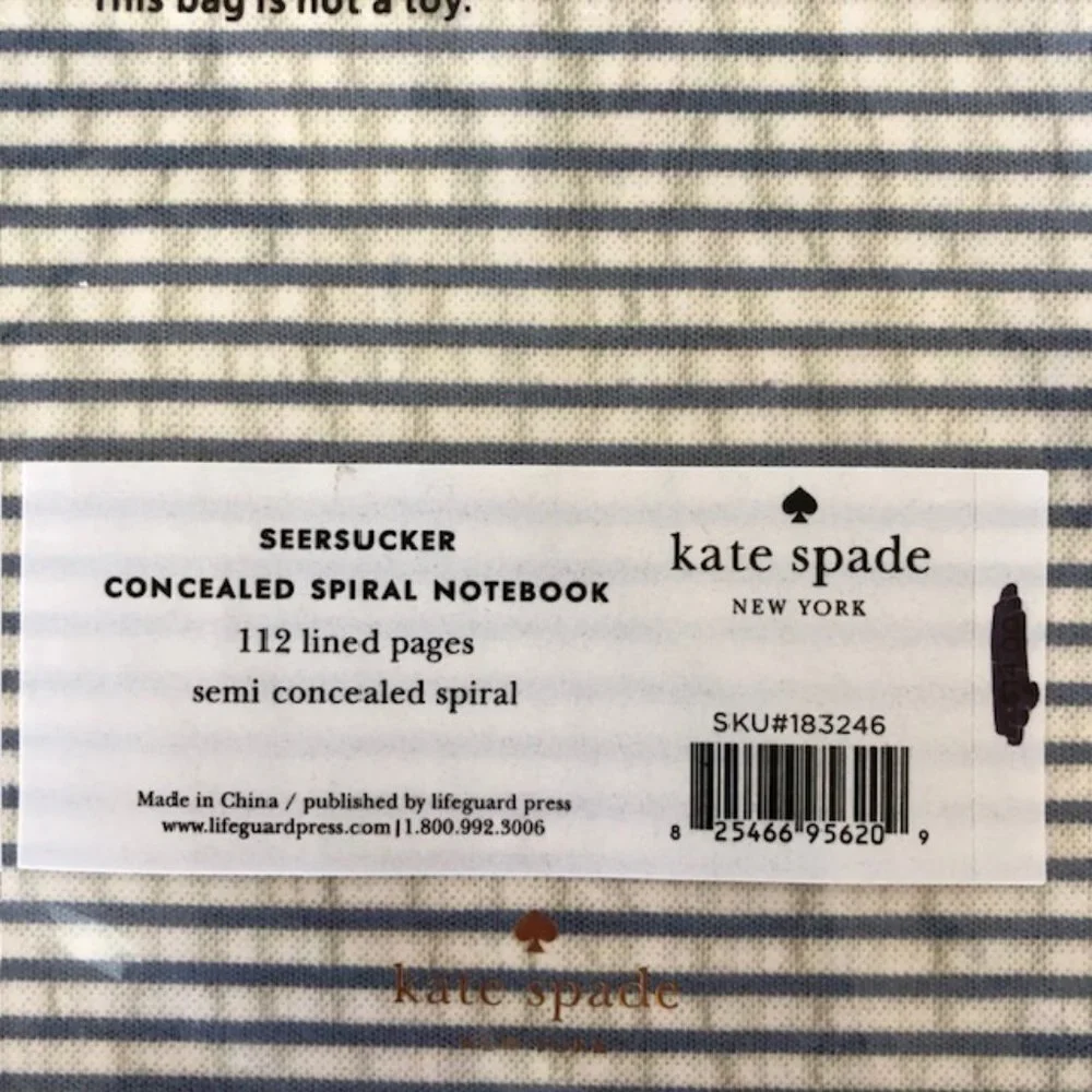 KATE SPADE Spiral Mini Notebook Collar Club of Virginia Seesucker Print …